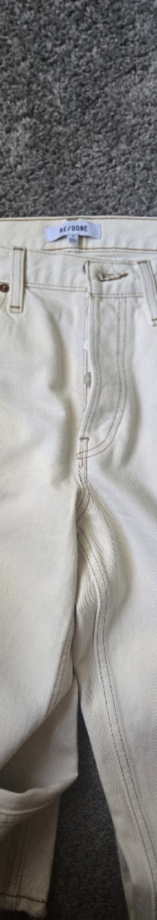 Re/Done Cream Straight-Leg Denim